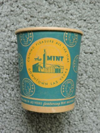Vintage Hotel & Casino Paper Coin Cup Fremont St.  Downtown Las Vegas Nevada