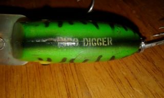 Vintage PICO DIGGER Fishing Lure - Fire Tiger Color Good 2