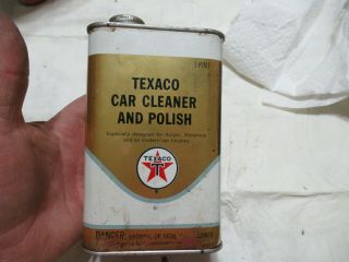Vintage Texaco Car Cleaner And Car Polish 1 Pint Can Full