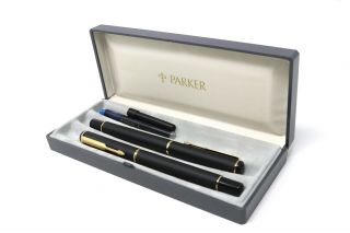 A Vintage Boxed Parker Rialto Fountain & Ballpoint Pen Set As Found 25669