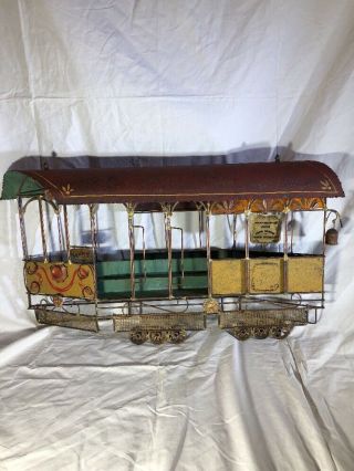 Vintage Mid Century C Curtis Jere Signed Metal Wall Art San Francisco Trolley 68