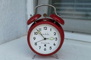 Vintage Old German Made Umf Ruhla Alarm Clock.