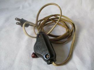 Antique Vintage Electric Lamp Carling On Off Cord Bakelite Switch Part Brown