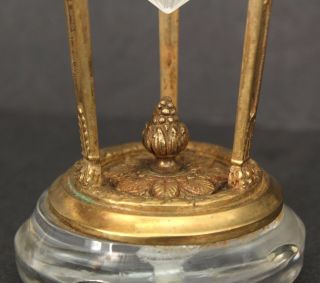 Small 19thC Antique Gold Gilt Bronze Eagle Head & Cut Glass Vase, 6