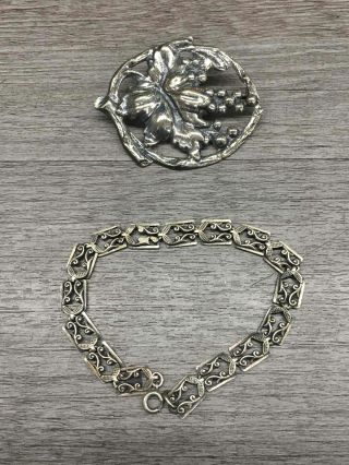 Vintage Danecraft Sterling Jewelry Pin Bracelet