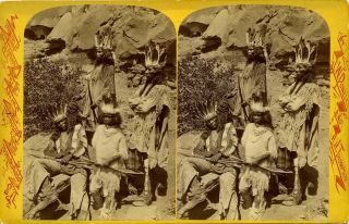 Powell Survey Hillers Indians Of The Colorado Valley Stereoview No.  3 By Hillers