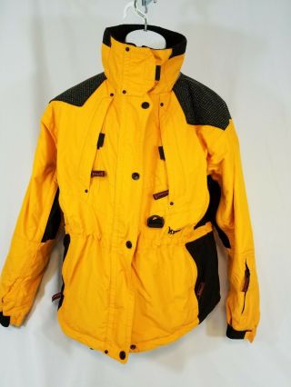 Vtg Womens Marker Snow Ski Snowboard Winter Jacket Coat Size 10 Medium Yellow
