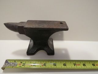 Vintage Miniature Cast Iron Anvil,  6 1/2 " Long,  3 1/2 Pounds