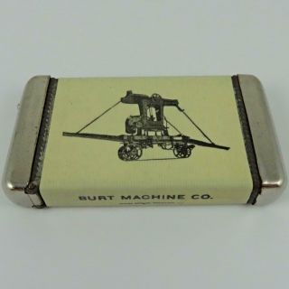 Antique Burt Machine Company Baltimore Celluloid Advertising Vesta Match Safe