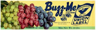 Vintage Buzz - Me Brand Porterville California Fruit Crate Label Kaplan 