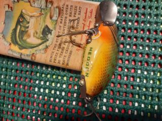 Vintage 1940 ' s HEDDON PUNKINSEED Fishing Lure and papers 4