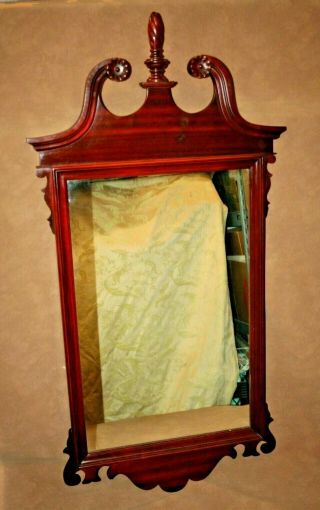 Antique Duncan Phyfe Style 48 " Tall American Mahogany Hanging Wall Mirror