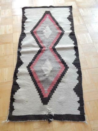 Antique Vintage Navajo Indian Regional Rug Blanket Weaving Lazy Lines Xlnt Color