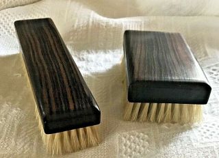 Vintage Mohawk Brush Set Ebony Wood Pure Bristle Set Of 2