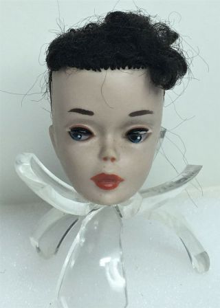 Vintage 3 Brunette Ponytail Barbie Flocked Head For Body Tlc