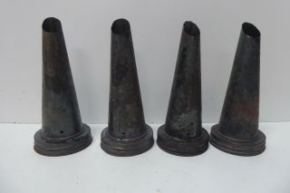 4 Vintage Petrol Service Station Oil Bottle Tin Top Pourers