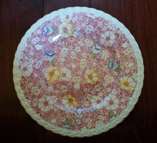 Rare Vintage Vernon Kilns Cosmos Chop Plate Platter Mid Century Tiki Bar Luau