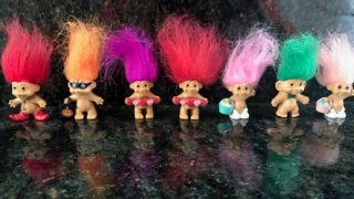 Vintage Russ Troll Doll Holiday Pencil Toppers