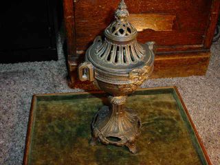 Vintage Vantines 11 " 2 Pc.  Bronze? Loving Cup Or Urn Incense Burner 1311