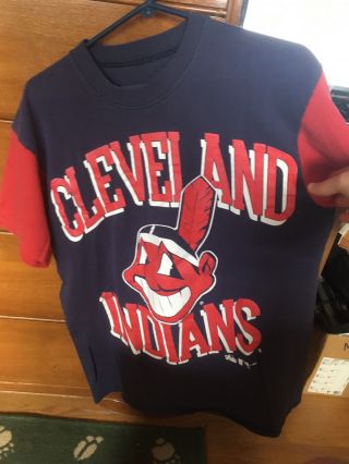 Vintage 90s Cleveland Indians Chief Wahoo Big Logo Jersey T - Shirt Men’s L