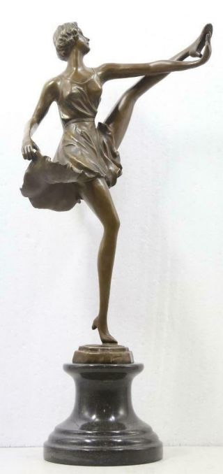 Large Art Deco Bronze Dancing Lady Entitled 