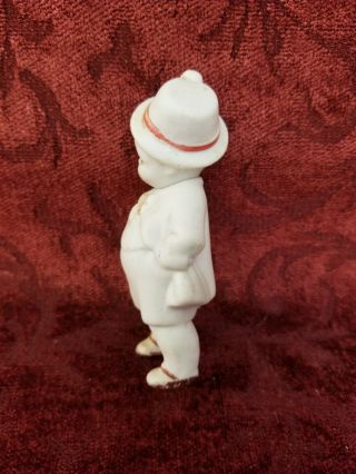 Antique/Vintage Japan All Bisque Nodder Boy Nodder Doll w/ Molded Hat 3 1/2 inch 3