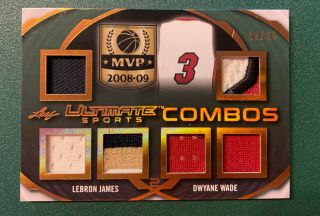 2019 Leaf Ultimate Sports Lebron James Dwyane Wade Game Worn Patch 12/25