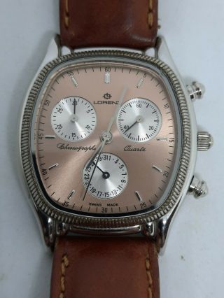 Vintage Men ' s LORENZ Chronograph Quartz Swiss Made Watch (spares) 2