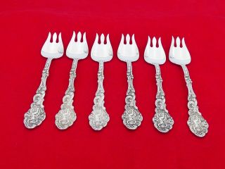 Set Of 6 Vintage Gorham Sterling Silver Versailles Ice Cream Forks Dj - 13