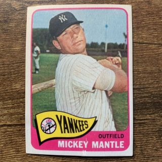 Mickey Mantle - 1965 Topps 350,  Yankees,  Non Psa Graded
