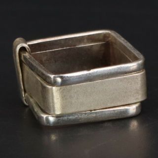 VTG Sterling Silver - MEXICO Modern Layered Solid Square Band Ring Size 6 - 7g 2