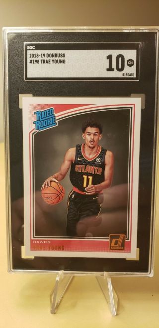 2018 Trae Young Donruss Rookie - Sgc 10 - Rated Rookie