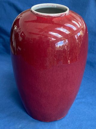 Large Antique Chinese Ox Blood Sang De Bouf Jar Vase 13 " Tall