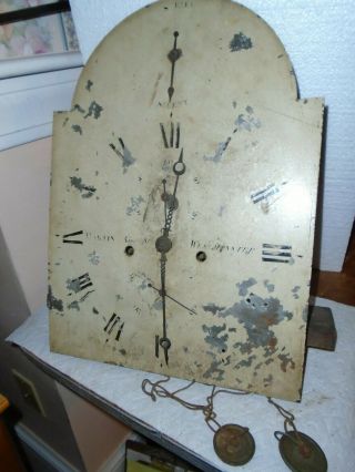 Antique - 8 Day - Grandfather Clock Movement - Ca.  1810 - To Restore - E512