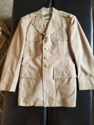 Vintage Battle Leader Us Army Officer Dress Tan Uniform Jacket And Trousers