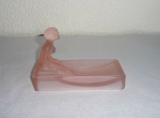 Vintage Art Deco Style Nude Lady Bathing Beauty Glass Soap Dish