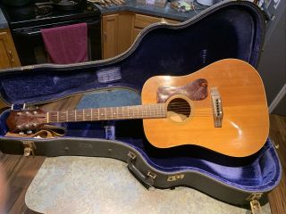 Vintage 1975 Guild G37 Bld Acoustic Guitar And Case Top Needs Work : - (