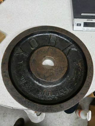 1 - 35 Lbs.  Vintage York Olympic Weight Plate/ Made In Usa/milled