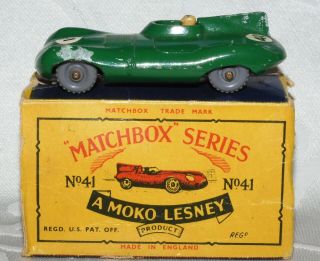 Vintage Matchbox Lesney Moko 1 - 75 Jaguar D Type No 41a Gpw Boxed
