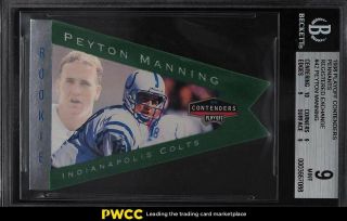 1998 Playoff Contenders Exchange Peyton Manning Rookie Rc 42 Bgs 9