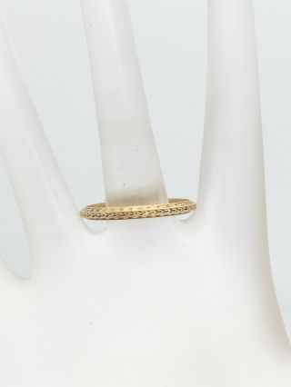 Antique 1920s 14k Yellow Gold Engraved Eternity Band Ring Sz 12