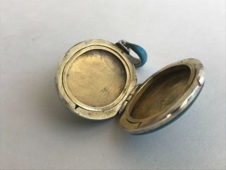 Antique 19th C 14k Gold 583 Victorian Blue Enamel Pearl Locket Pendant 5
