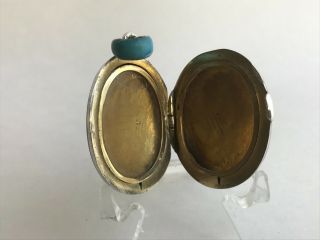 Antique 19th C 14k Gold 583 Victorian Blue Enamel Pearl Locket Pendant 6