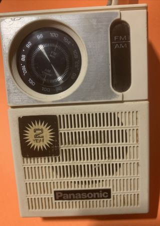 Vintage Portable Pocket White Panasonic Rf - 508 Fm Am Transistor Radio