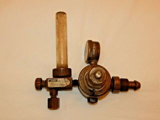 Vintage Airco Argon Or Carbon Dioxide Flow Meter Regulator Brass Steampunk