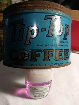 Vintage Tip Top Coffee 1 Lb Keywind Tin Can Country Store Boston Mass No Lid