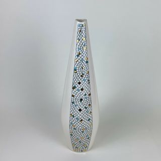 Mid - Century Modern Metlox Mosaic Originals 17 " Teardrop Vase By Bob Allen Mcm
