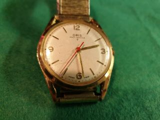 Vintage Oris Mens Gold Plated Watch Lunette Plaque G 10 Microns,  GWO,  VGC (A28) 2