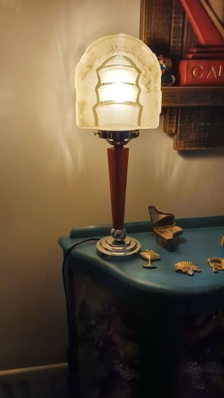 Art Deco Catalin Phenolic Bakelite & Chrome Lamp
