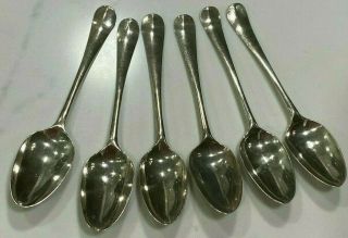 18th Century George Iii - 6 English Sterling Silver Hanoverian Pattern Spoons